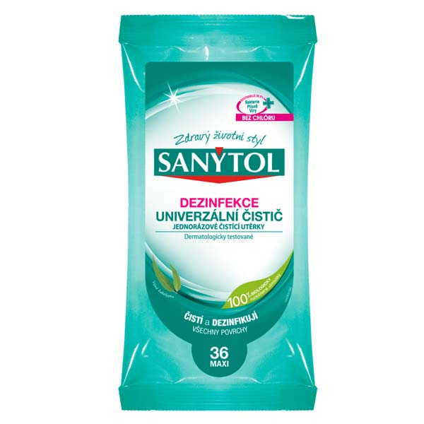 42631342 SANYTOL dezinfekcia univerzálny čistič - UTIERKY 36MAXI