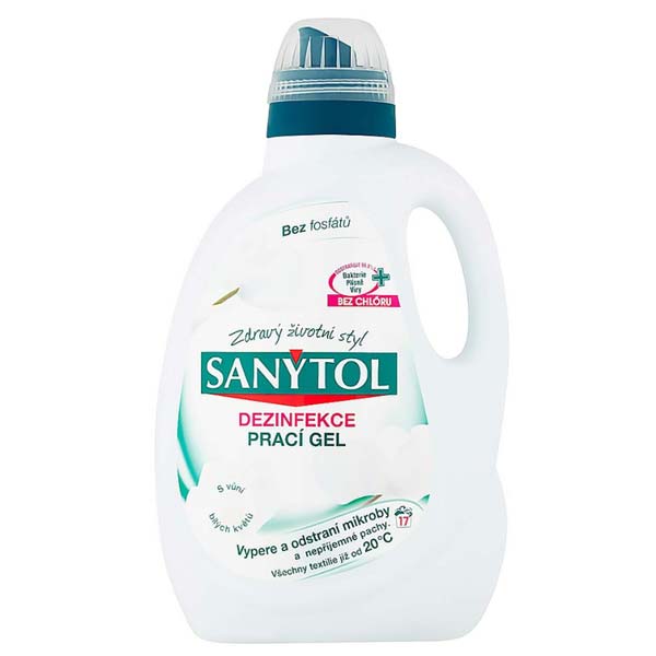 42638121 SANYTOL hygienický prací gél 1650ml – vôňa bielych kvetov